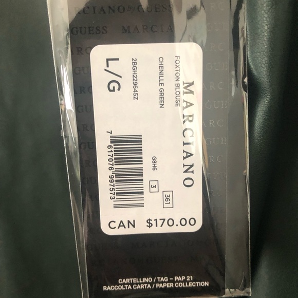 Marciano by Guess faux leather blouse. New. Large - Picture 2 of 4